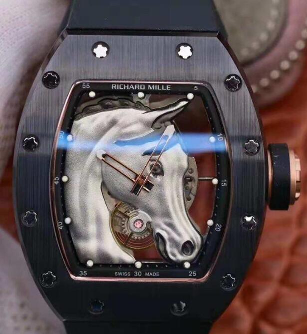 Richard Mille RM52-02 Black Ceramic Horse Head Replica Watch